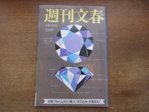 2102MK●週刊文春 1988昭和63.4.14●JR1年の光景/国実百合/遠赤外線新商品ラッシュ/奥寺康彦/卒業アルバムから顔とそり込みが消えた！