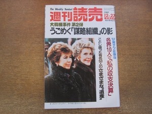 2012ND●週刊読売 1987昭和62.12.27●石原裕次郎/松本恭子/吉永小百合/荒俣宏/中山竹通/高野康夫/三浦和義/ナンシー・レーガン/高津奈己