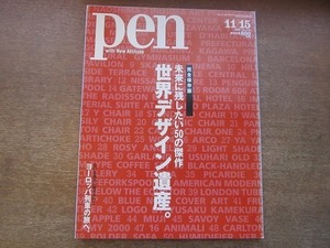 1905nkt●pen ペン 256/2009.11.15●世界デザイン遺産/建築物/島/椅子/名作チェア/デザイン照明/テーブルウェア/グラフィック/他