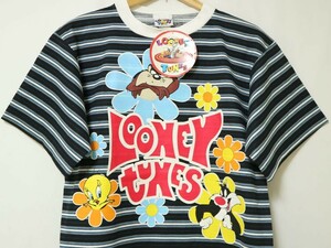 デッドストック 1996年 USA製 WARNER BROS ルーニー・テューンズ オフィシャル 正規品 ビンテージ 90s ボーダー 半袖 Tシャツ US- M *