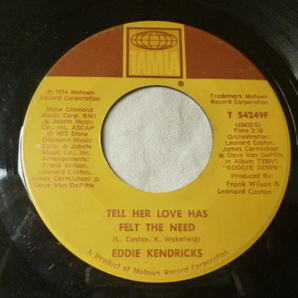 Eddie Kendricks / Tell Her Love Has Felt The Need メロディアスSOUL 7インチシングル 45 Loving You The Second Time Around 収録 試聴の画像2