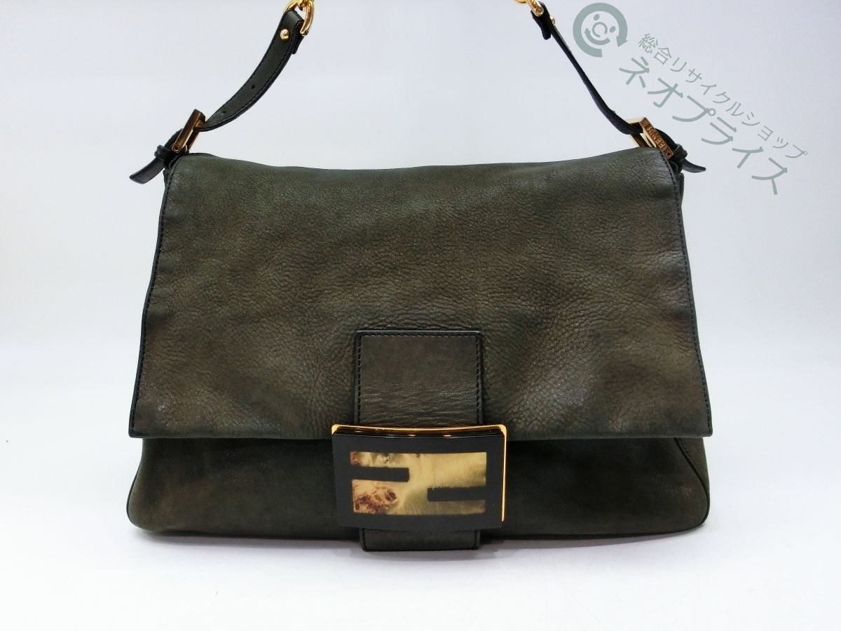 ☆ZZ1253 FENDI フェンディ 貴石 マンマ レザー チェーン ショルダー