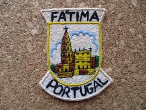 60s ポルトガルPORTUGALファティマ聖母の出現FA’TIMA刺繍ワッペン/カトリック教会ヨーロッパ秘密結社パッチ都市伝説スーベニアアップリケ