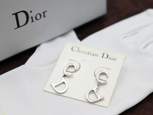 【極美品】台紙付き●Christian Dior ピアス ロゴ クリスチャン ディオール ヴィンテージ アクセサリー レディース 結婚式 