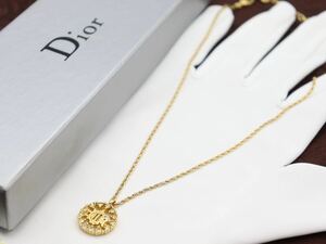 【激レア】Christian Dior ネックレス ストーン ロゴ クリスチャン ディオール ヴィンテージ アクセサリー レディース 結婚式 貴重 R