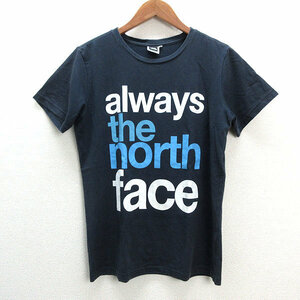 y■ノースフェイス/THE NORTH FACE TEK TEE プリントTシャツ■紺【レディースL】LADIES/248【中古】