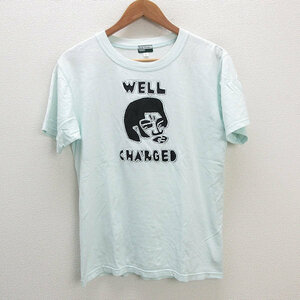 s■ポールスミス/Paul Smith JEANS WELL CHA'RGED 半袖Tシャツ【S】水色/MENS/120【中古】