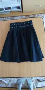スカート 黒 ブラック フリーサイズ Ｆ スカート丈約51cm 綿 コットン
