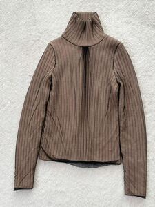 ALESSANDRO DELL'ACQUA size40 イタリア製ハイネックセーター ピンクベージュ ブラック チュール アレッサンドロデラクア 90年代 秋冬