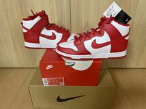 NIKE DUNK HIGH RETRO ST JOHN'S CHAMPIONSHIP WHITE AND RED US8.5/26.5cm 2022/4/16発売 SNKRS購入 国内正規 ダンク セント・ジョーンズ_画像4