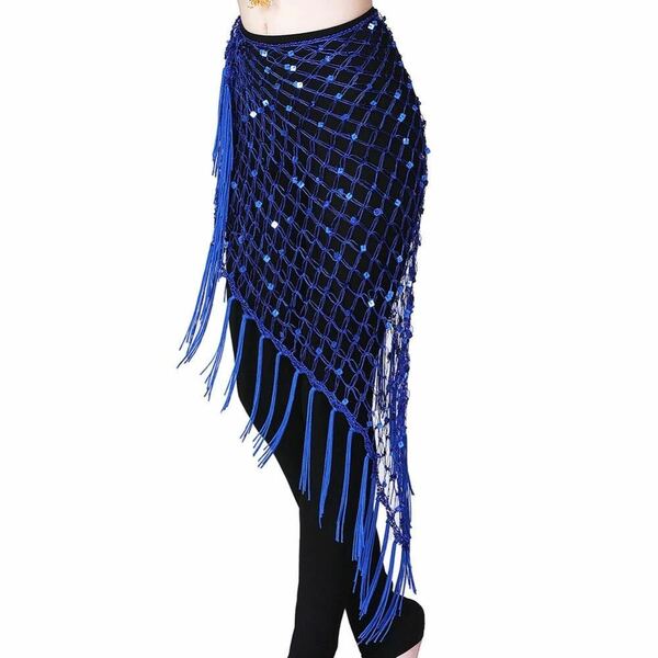 ベリーダンス新スタイルのベリーダンス衣装スパンコールベリーダンスヒップスカーフ女性のためのベリーダンスベルトブルーカラー