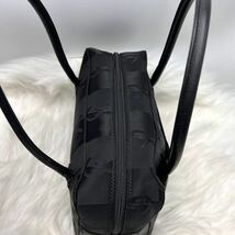 1円 yves saint laurent イヴサンローラン ロゴグラム　ハンドバッグ カサンドラ YSL ロゴ チャーム ブラック サテン レザー レディース_画像3