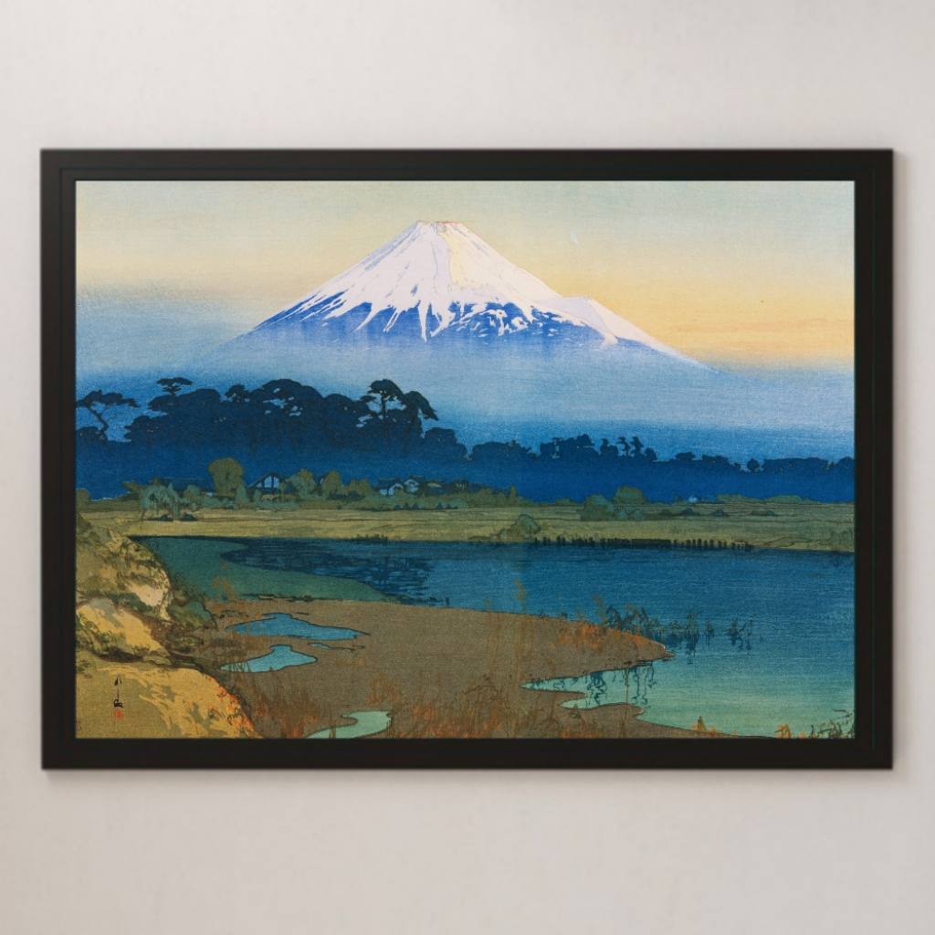 吉田博『冨士拾景 朝日』絵画 アート 光沢 ポスター A3 バー カフェ 居酒屋 クラシック インテリア 風景画 日本画 富士山 静岡県 山梨県, 住まい, インテリア, その他