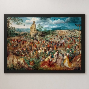 Art hand Auction لوحة فنية لامعة من مسيرة Brueghel إلى الجلجثة ملصق A3 بار مقهى كلاسيكي داخلي مسيحي لوحة دينية لوحة زيتية متقاطعة, مسكن, الداخلية, آحرون