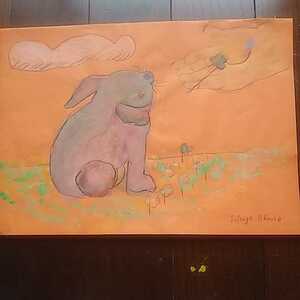 Art hand Auction Акварельный кролик, Рисование, акварель, Природа, Пейзаж