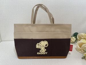 新品未使用☆可愛い☆SNOOPY スヌーピー トートバッグ お散歩お弁当入れバッグインバッグ ハンドバッグ手提げポーチミニバッグ