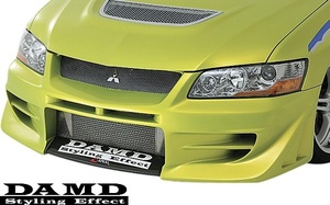 【M’s】三菱 ランサーエボリューション8/8.5/9 CT9A (2003.1-) DAMD フロントバンパー／／FRP+CARBON ダムド エアロ EVO8 EVO8.5 EVO9