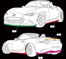 【M's】マツダ ND ロードスター (2015y-) AIMGAIN SPORT トランクスポイラー ／ FRP 未塗装 エイムゲイン エアロ パーツ トランクウイング_画像2