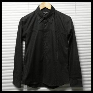 【シャドーチェック切替BDドレスシャツ/BLK/M】