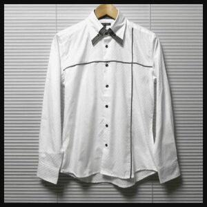 【シャドーチェック切替BDドレスシャツ/WHITE/L】