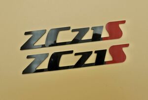 スズキ スイフトZC71S Handmade Emblem オリジナル 手作りミニエンブレム　2個セット(ブラック+レッド)