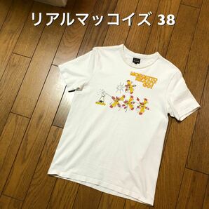 38サイズ！リアルマッコイズ 古着半袖Tシャツ mosquito ready go! 脇穴、タグ穴有り