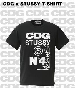 送料無料 新品タグ付き CDG × STUSSY コムデギャルソン ステューシー Tシャツ XL 黒