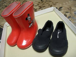 2 pairs set set sale girl 13cm shoes shoes boots red black made in Japan other 