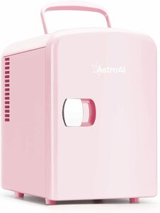 ■新品■AstroAI ミニ冷蔵庫 冷温庫 4L 小型でポータブル 2電源式 便利な携帯式 (ピンク)