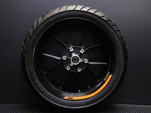 160【評価A】 KTM 250 DUKE デューク 純正 リア ホイール 黒ブラック MT4.00×17 走行距離表示7,572km タイヤ 山7分