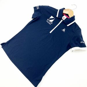 ルコック le coq sportif ゴルフ 半袖シャツ ポロシャツ ネイビー レディース タイト シェイプ Mサイズ ゴルフファッション♪ ■DG69