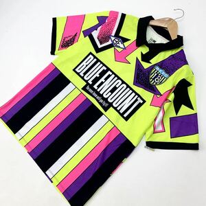 ブルーエンカウント ☆ BLUE ENCOUNT ブルエン サッカーシャツ ライブ Tシャツ 速乾 蛍光イエロー L 派手 イケてるデザイン◎■DG200