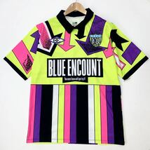 ブルーエンカウント ☆ BLUE ENCOUNT ブルエン サッカーシャツ ライブ Tシャツ 速乾 蛍光イエロー L 派手 イケてるデザイン◎■DG200_画像2