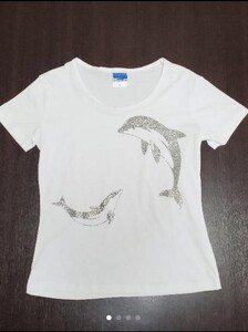 オリジナル Tシャツ ホワイト、シルバーラメシート (M)