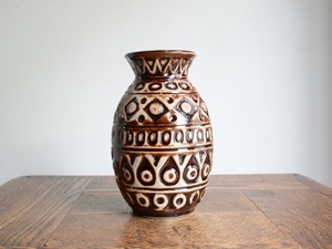アンティーク花器 オブジェ ヴィンテージ デザイン 陶器 フラワーベース（H15cm） 華道 花瓶 生け花 ポット