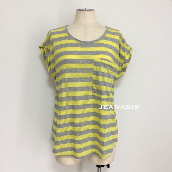 JEANASIS★メッシュ切替ボーダーカットソー