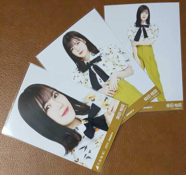 乃木坂46 柴田柚菜 レトロデザイン Web限定 生写真 3種 2022.January コンプ