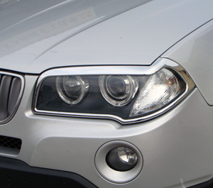 BMW メッキ ヘッドライト ヘッドランプ リング X3 E83 2.5i 3.0i 2.5si 3.0si xDrive 3Dデザイン ハーマン ガーニッシュ リム