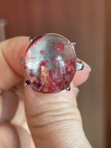 * genuine article garden quartz .. crystal ring free size No.2