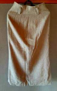 スカート ロングスカート 日本製 スリットスカート ウエスト63 裏地付き ベージュ レディース 洋服 服