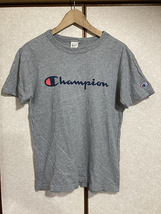 ★【Champion：チャンピオン】無地 ロゴ 半袖Tシャツ 定番 男女兼用 sizeS/ヘザーグレー_画像1