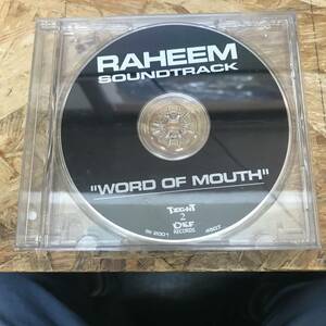 シ奥棚◎ HIPHOP,R&B RAHEEM SOUNDTRACK - WORD OF MOUTH RARE,INDIE CD 中古品