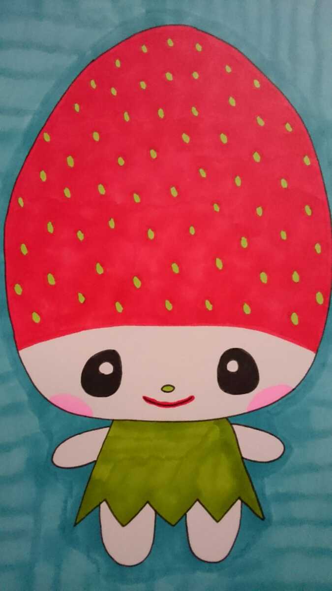 Handgezeichnete Originalillustration im B5-Format „Strawberry-Chan ., Comics, Anime-Waren, handgezeichnete Illustration