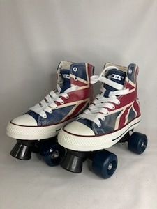 [ новый товар ]ro шахматы фирма ROCES аутентичный стиль ролик skate национальный флаг рисунок EU36( примерно 23cm)[ есть перевод специальная цена ] High top canvas upper