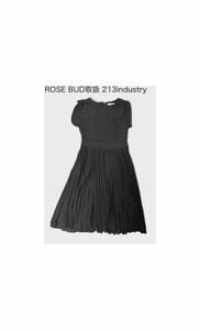 【ROSE BUD取扱 213industry 】キレイめ黒プリーツワンピ