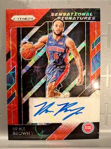 SSP Red Choice Prizm RC Auto 18 Panini Bruce Brown ブルース・ブラウンJr. NBA 直筆 ルーキー サイン ネッツ Nets バスケ ユニフォーム