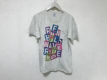 本物アールニューボールドRNEWBOLDコットン プリント半袖TシャツメンズビジネススーツアメカジグレーM_画像1