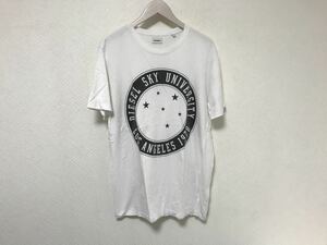 本物ディーゼルDIESELコットンプリント半袖Tシャツメンズアメカジサーフ白ホワイトL