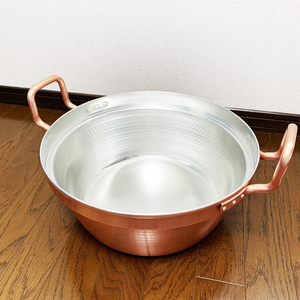 丸新銅器 SA銅 円付鍋 両手鍋 36cm 銅鍋 業務用 段付鍋 打ち出し 8.9L