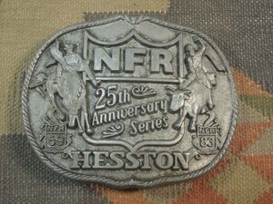 ◆ コレクタブル ◆ FIRST EDITION　HESSTON 25周年記念バックル 1983’S ◆ロディオ ウエスタン カウボーイ西部劇F16